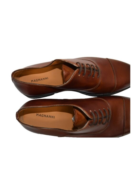 New! Magnanni Leather Cap Toe Oxford Cognac Brown 11.5M US 26106 44.5 EU DD535 main image 2